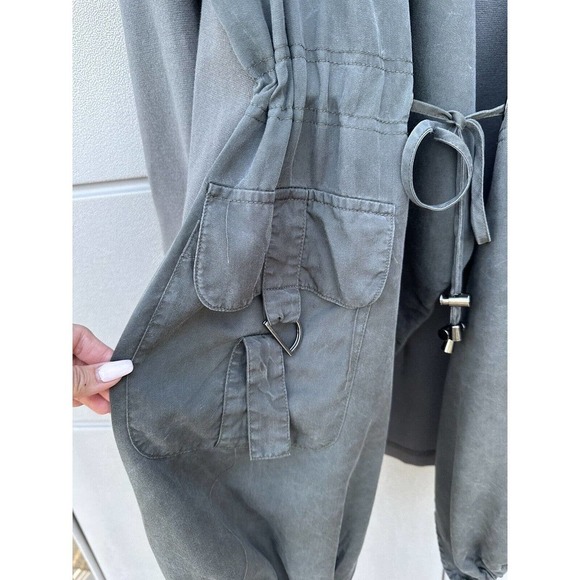 Carolina Belle Montreal Olive Open Front Draped Shackit Duster Jacket Sz 1X - Picture 9 of 11